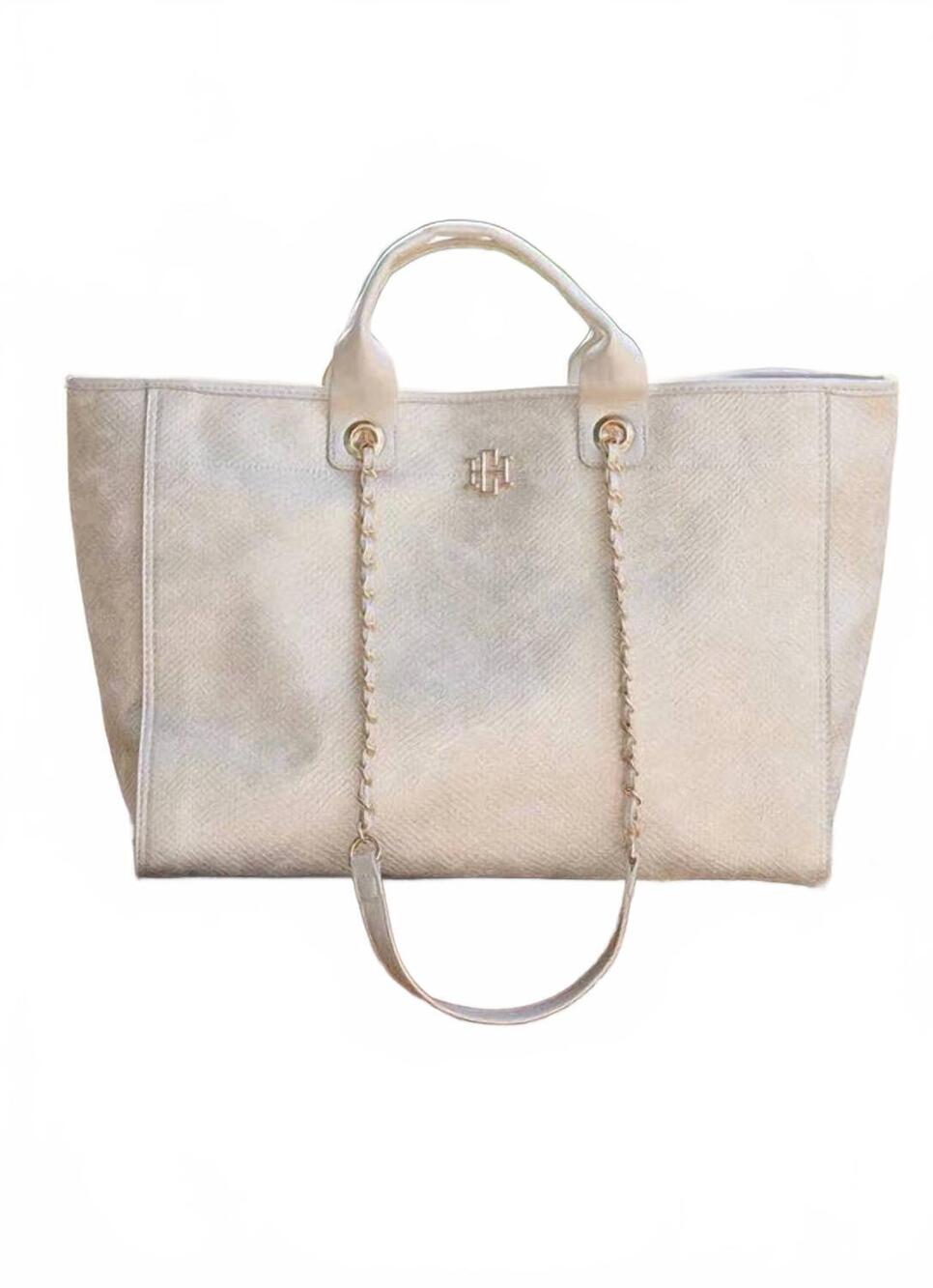 NEW CAROLINE HILL melissa tote bag in shimmer champagne
